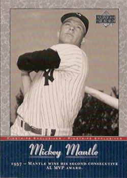 2001 Upper Deck - Pinstripe Exclusives Mickey Mantle #MM26 Mickey Mantle  Front